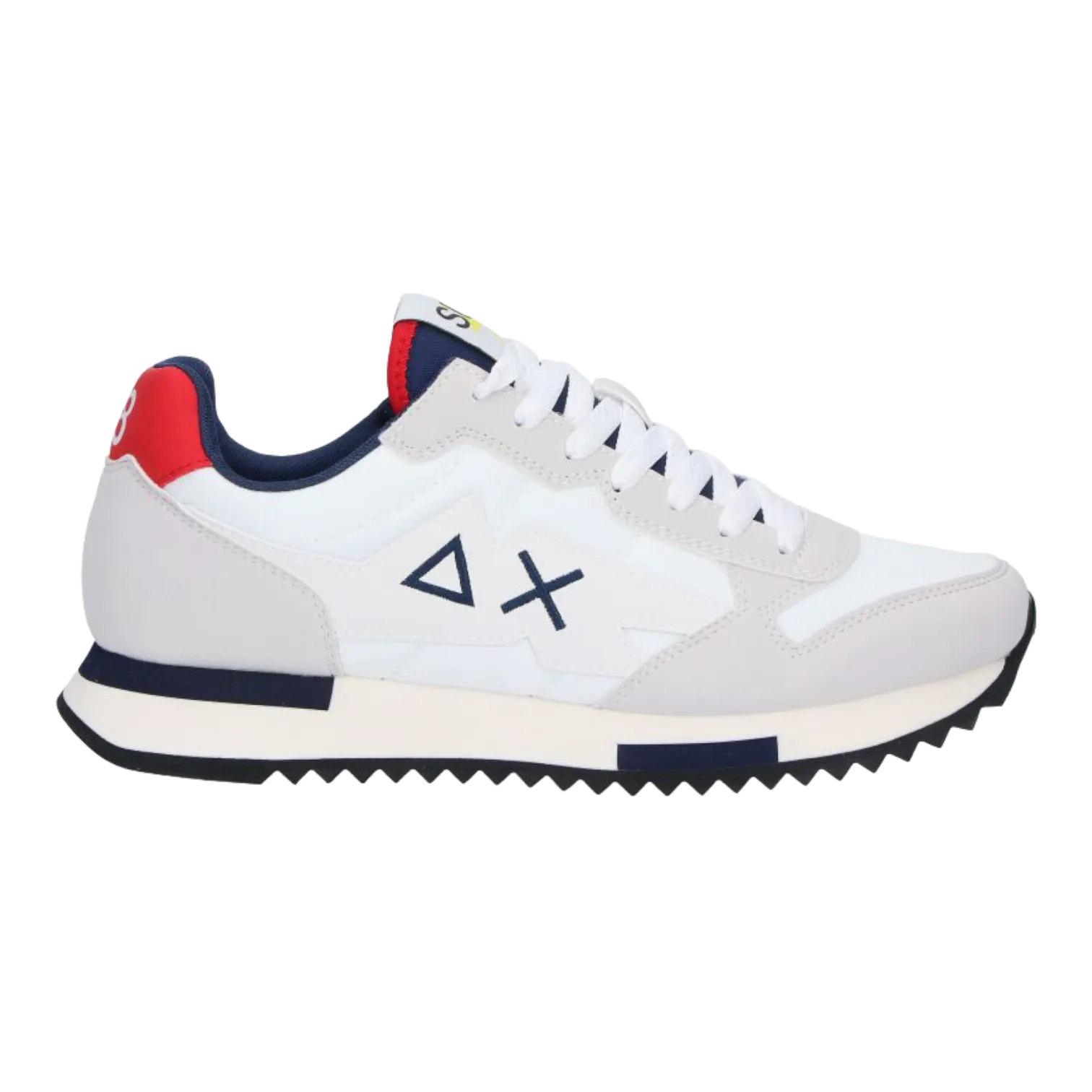 SUN68 Sneakers Uomo Tom Neon: Camoscio Bianco E Nylon, Dettagli Fluorescenti E Suola In Gomma